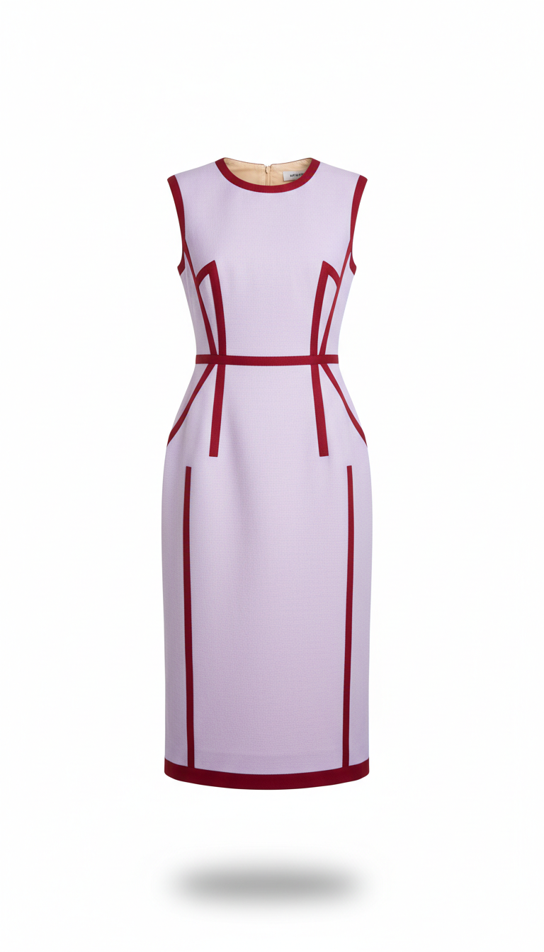 Lavender edge structured midi dress