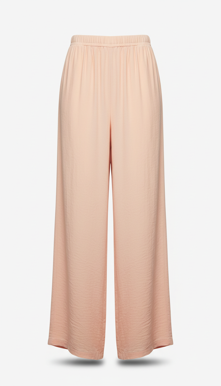 Soft peach wide-leg trousers